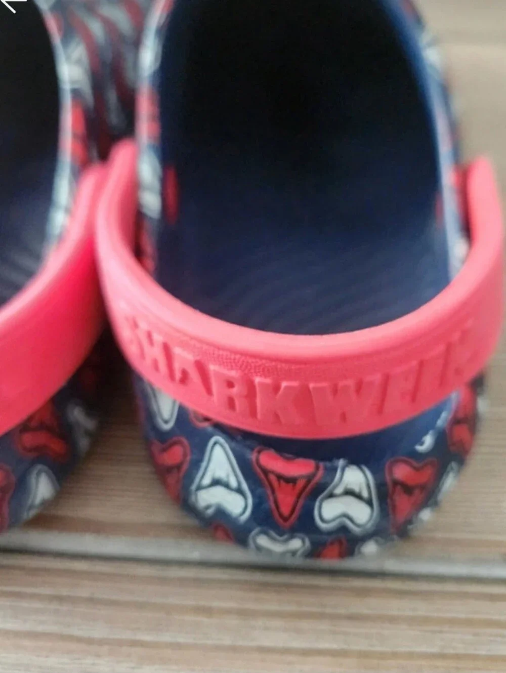 Kids Slip-On Clog Shoes in Navy, Red & White Shark Week Theme Size Kids 13